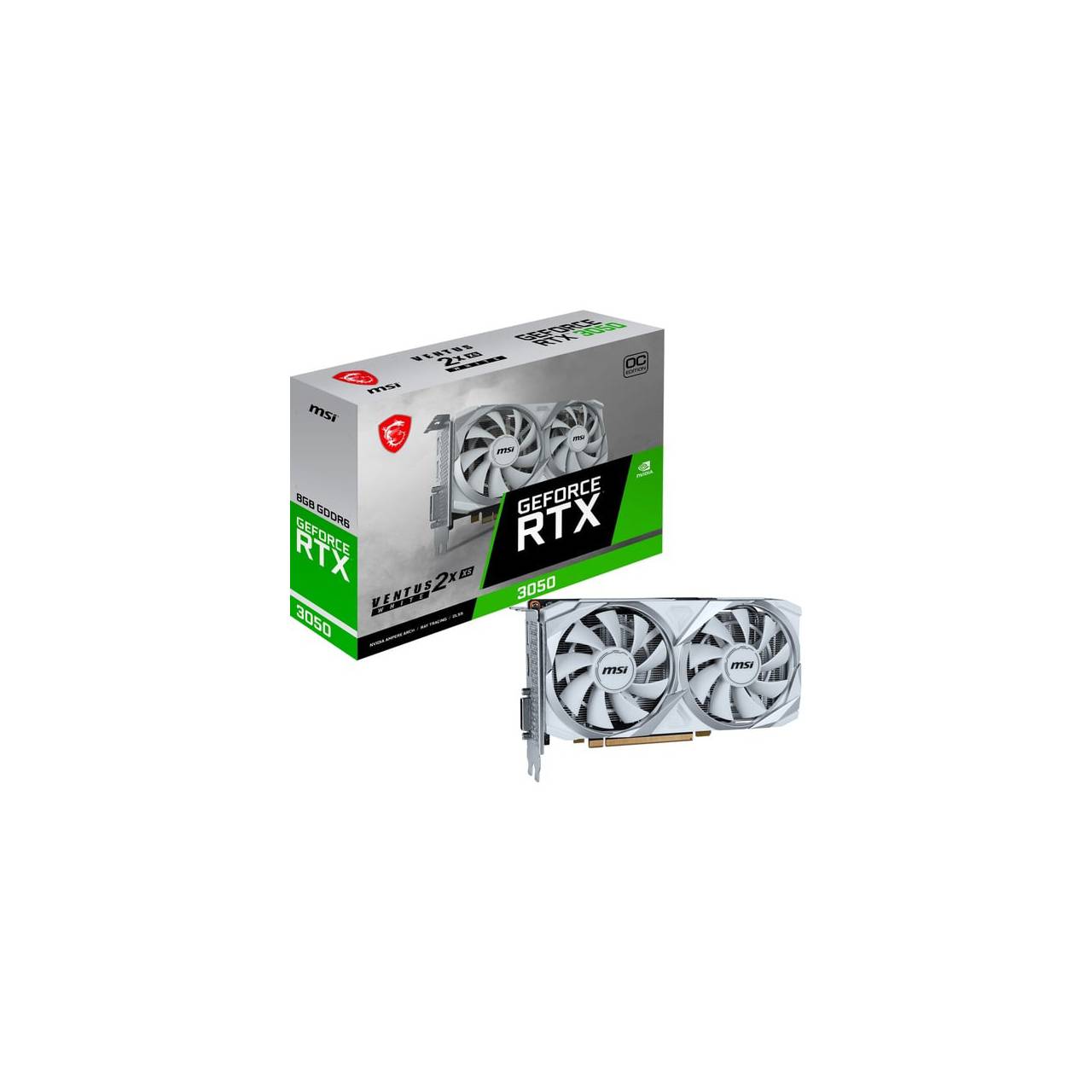 MSI - GeForce RTX 3050 Ventus 2X XS WHITE 8G OC - Grafikkarte