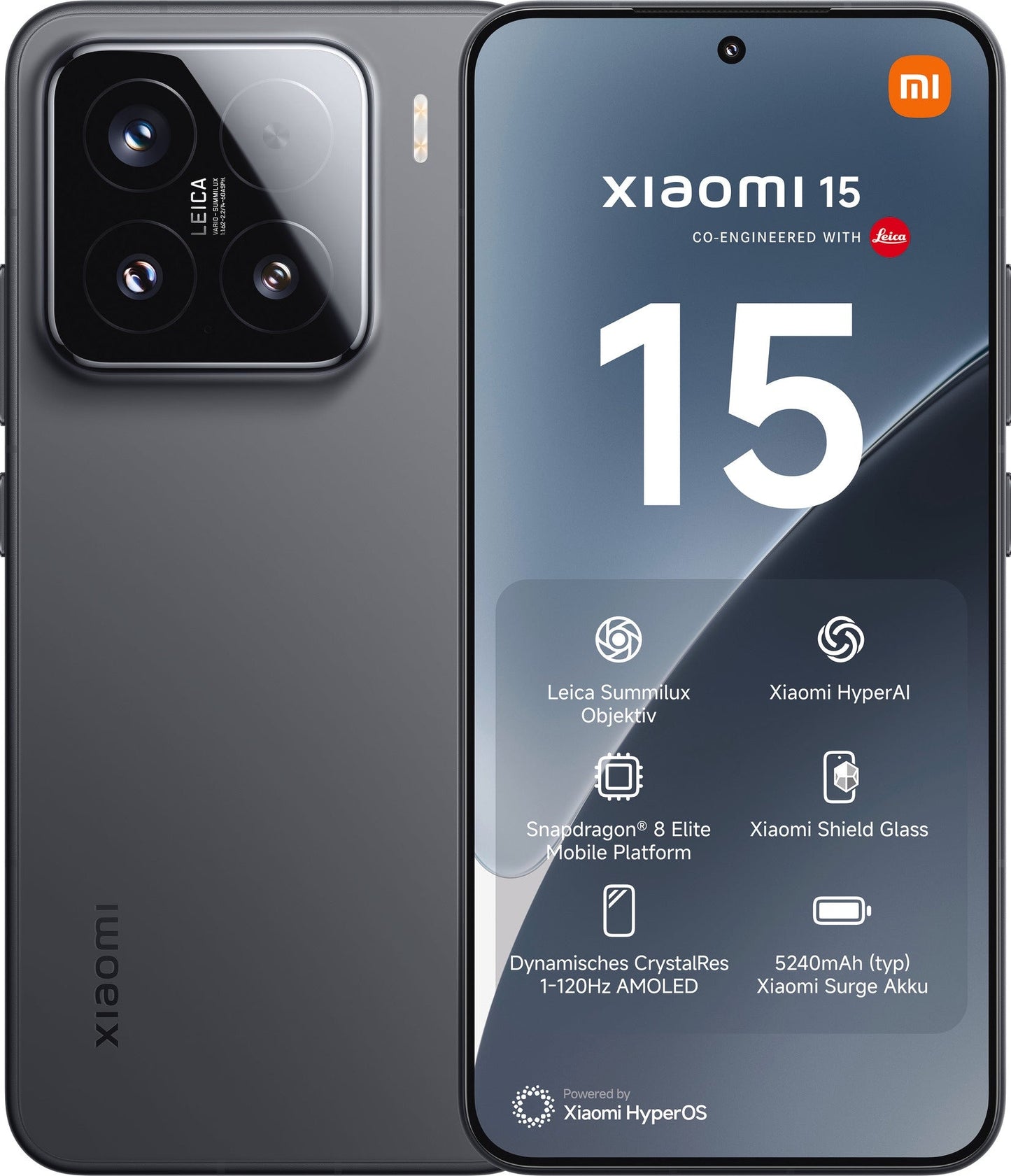 Xiaomi 15 Black HyperOS - 256 GB - Mobiltelefon