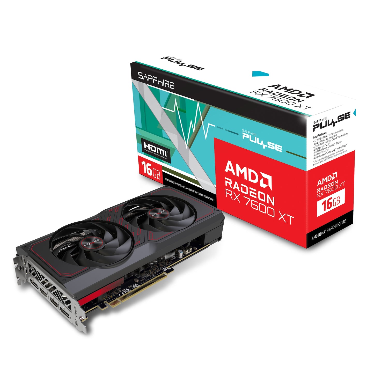 Sapphire - Radeon RX 7600 XT PULSE GAMING OC - Grafikkarte