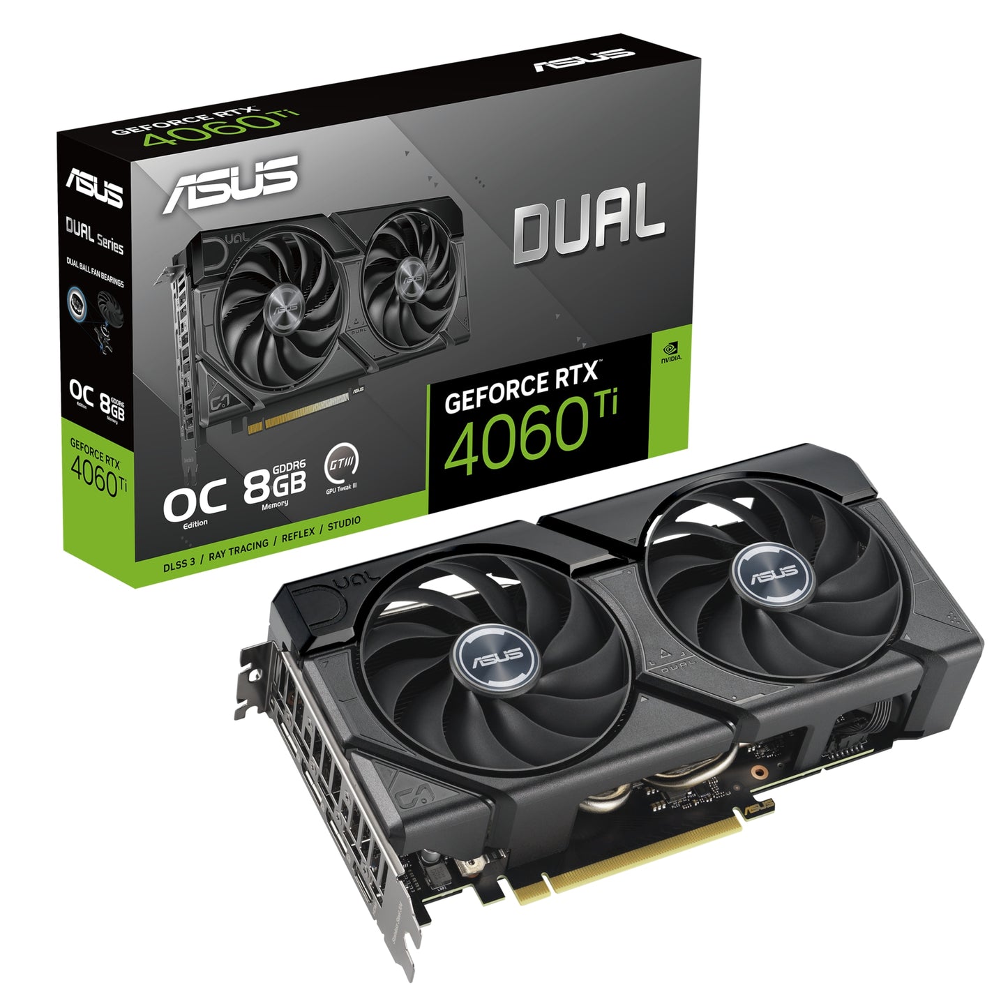 Asus - GeForce RTX 4060 Ti DUAL OC EVO (DLSS 3, 3x DisplayPort, 1x HDMI 2.1) - Steckkarte > Grafikkarte