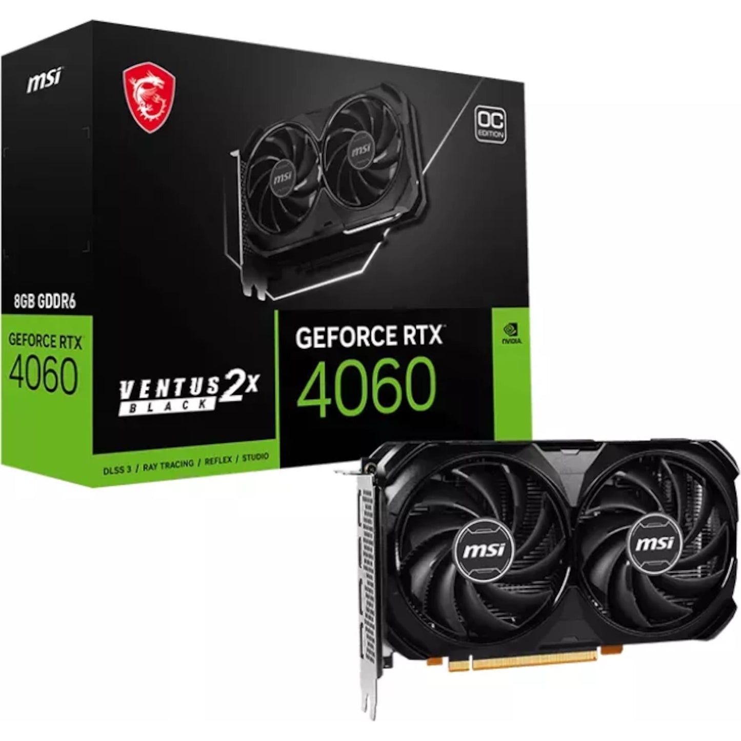 MSI - GeForce RTX 4060 VENTUS 2X BLACK 8G OC - Grafikkarte