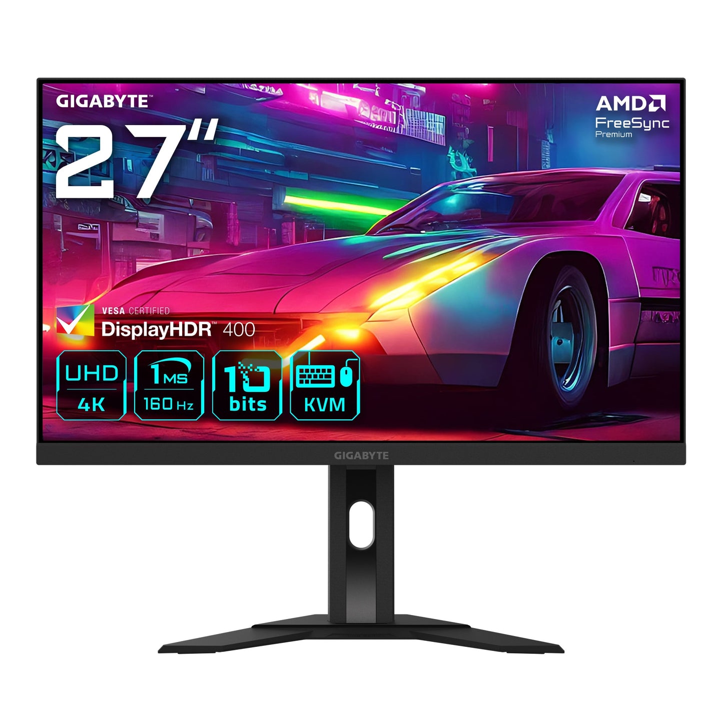 GigaByte - M27UA , schwarz, Ultra HD/4K, IPS, HDMI, DisplayPort, HDR, USB, 160Hz Panel) - Monitor
