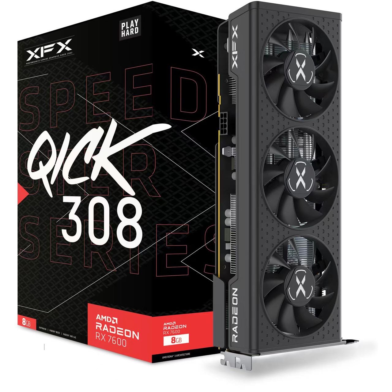 XFX Speedster QICK 308 Radeon RX 7600 Black Edition