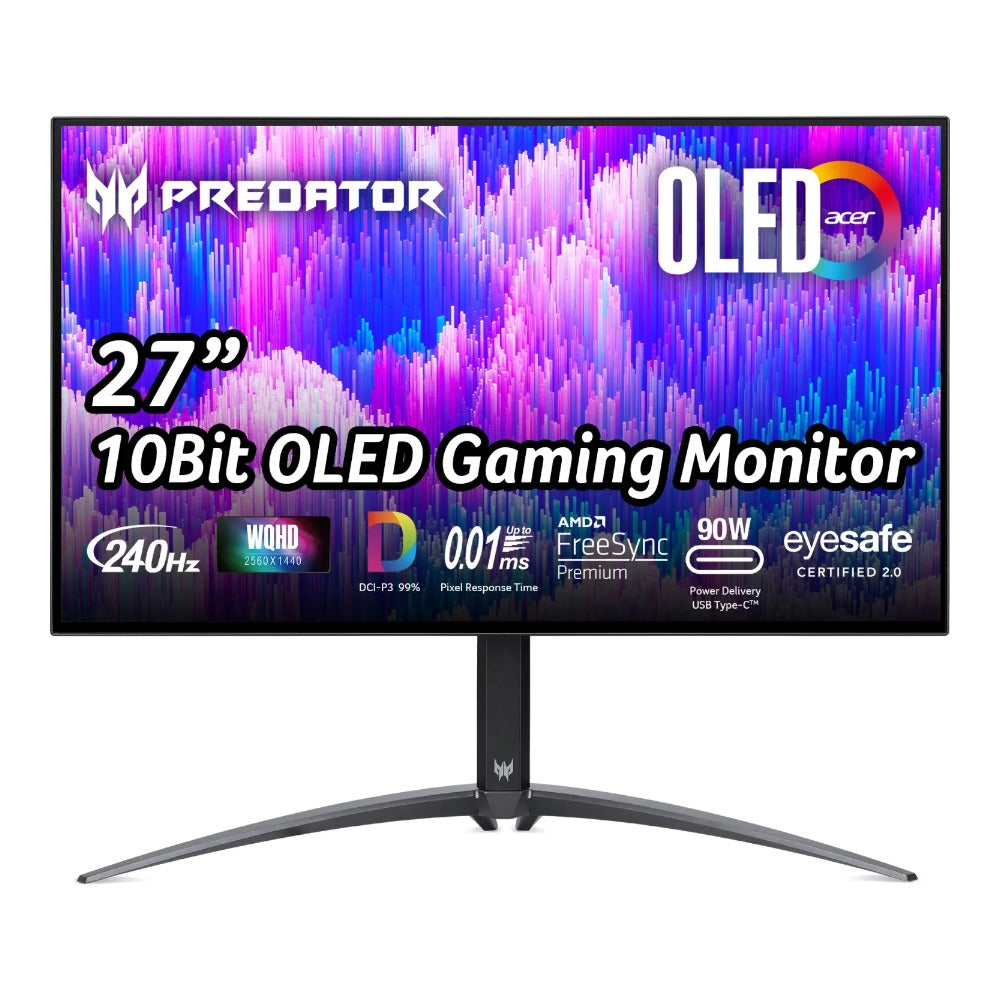 Acer - Predator X27UF3 OLED , schwarz, QHD, USB-C, AMD Free Sync Premium Pro, 480Hz Panel) - Monitor
