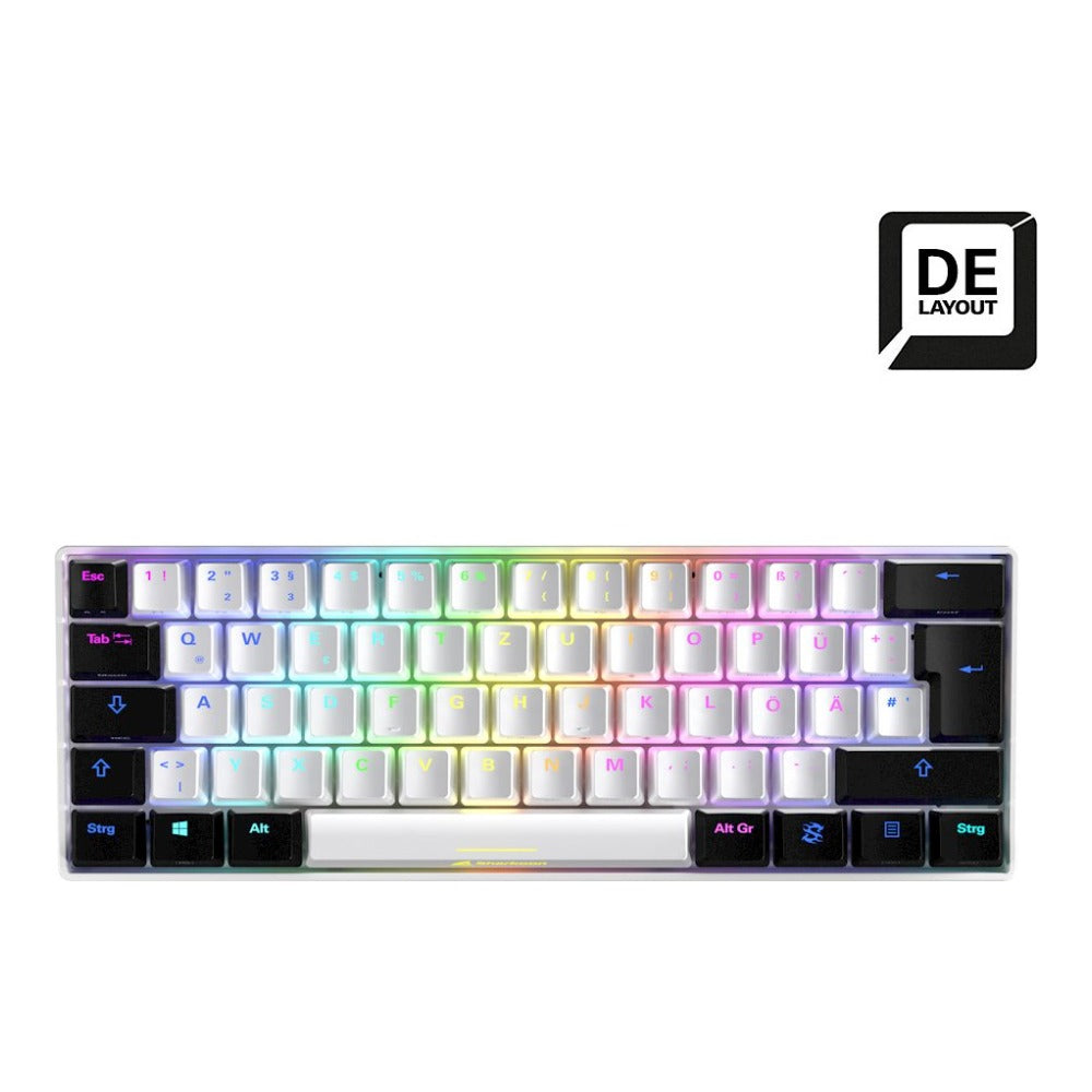 Sharkoon SGK50 S4 - 60% - Kabelgebunden - USB - QWERTZ - RGB - LED - Weiß - Tastatur