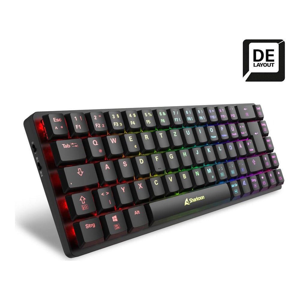Sharkoon PureWriter W65 - Doppelmodus - QWERTZ - Tastatur