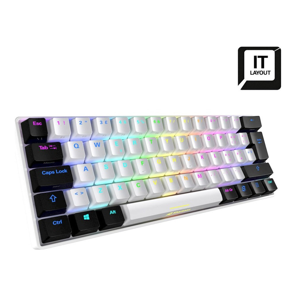 Sharkoon SGK50 S4 - 60% - Kabelgebunden - USB - QWERTY - RGB - LED - Weiß - Tastatur