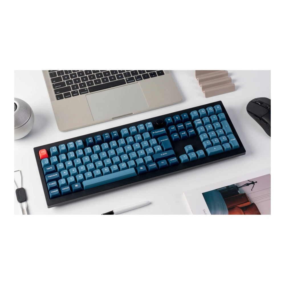 Keychron V6 Max schwarz/blaugrau DE - Layout Gateron Jupiter Red Hot - Swap - QWERTZ - Tastatur