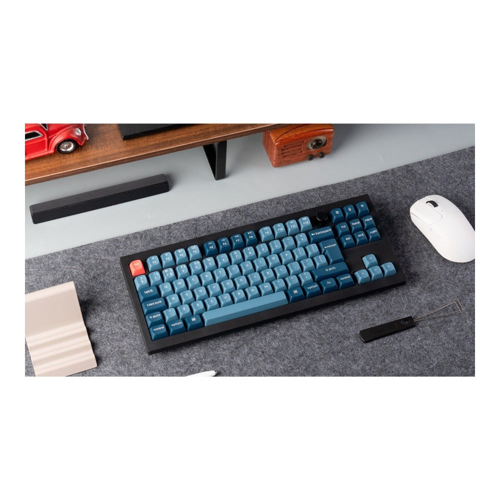 Keychron V3 Max schwarz/blaugrau DE - Layout Gateron Jupiter Brown Hot - Swap - QWERTZ - Tastatur