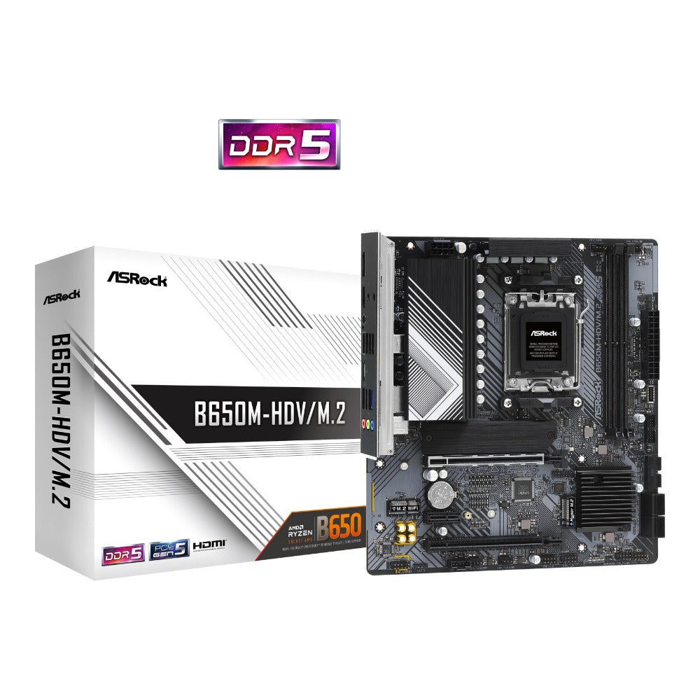 ASRock B650M - HDV/M.2 - AMD - Sockel AM5 - AMD Ryzen™ 7 - DDR5 - SDRAM - 64 GB - DIMM - Mainboard