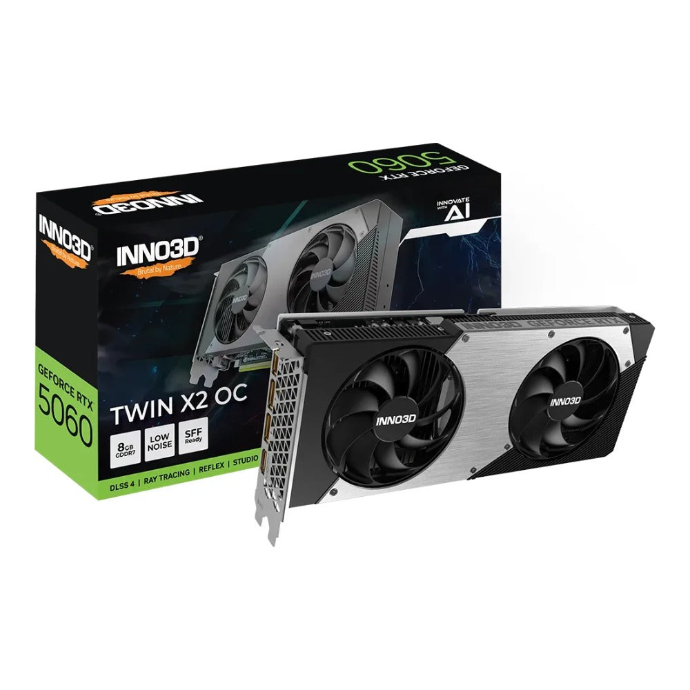 Inno3D GeForce RTX 5060 8GB TWIN X2 OC - 8GB GDDR7, HDMI, 3x DP - Grafikkarte