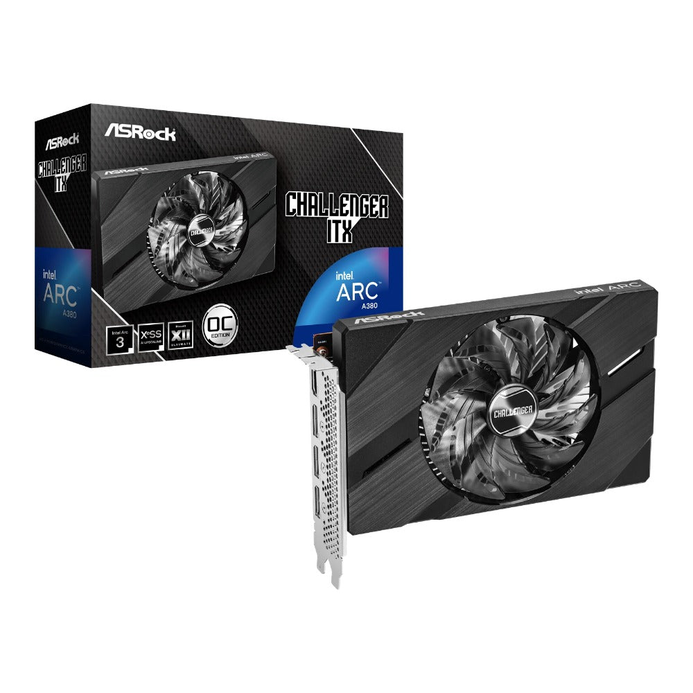 ASRock Challenger Intel Arc A380 ITX 6GB OC - Arc A380 - 6 GB - GDDR6 - 96 Bit - 7680 x 4320 Pixel - PCI Express x8 4.0 - Grafikkarte