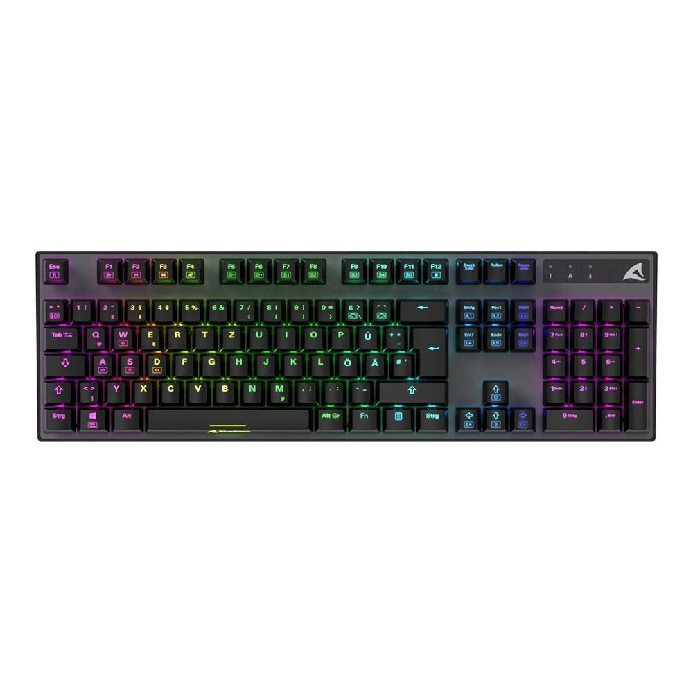 Sharkoon SKILLER SGK20 Red - Kabelgebunden - USB - Mechanischer Switch - QWERTZ - RGB - LED - Schwarz - Tastatur