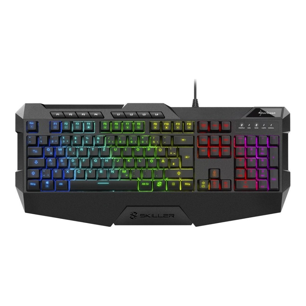 Sharkoon SKILLER SGK4 - Kabelgebunden - USB - Membran Key Switch - QWERTZ - RGB - LED - Schwarz - Tastatur