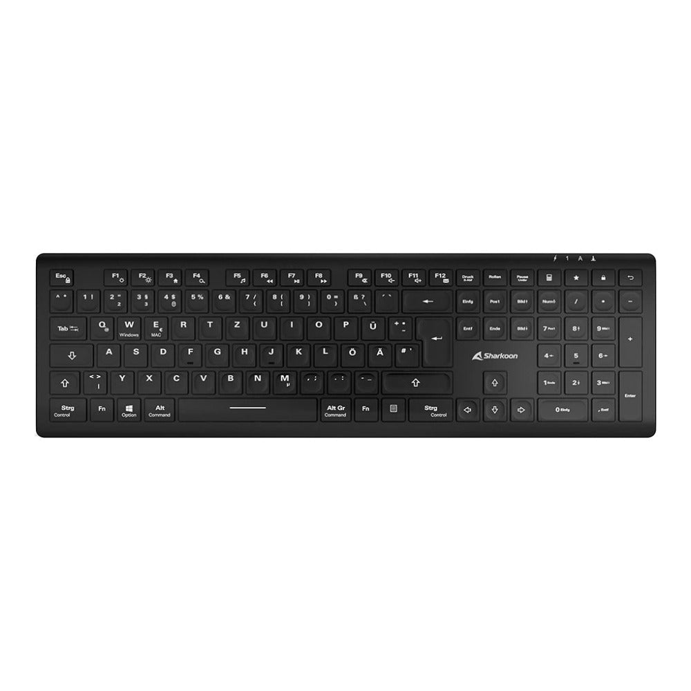 Sharkoon OfficePal K30W schwarz DE - Layout Rubberdome - QWERTZ - Tastatur