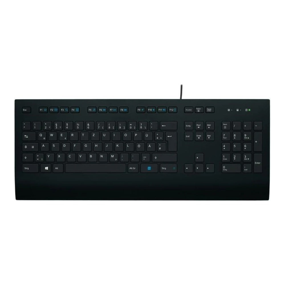 Logitech K280E Pro f/ Business - Volle Größe (100%) - Kabelgebunden - USB - Membran Key Switch - QWERTZ - Schwarz - Tastatur