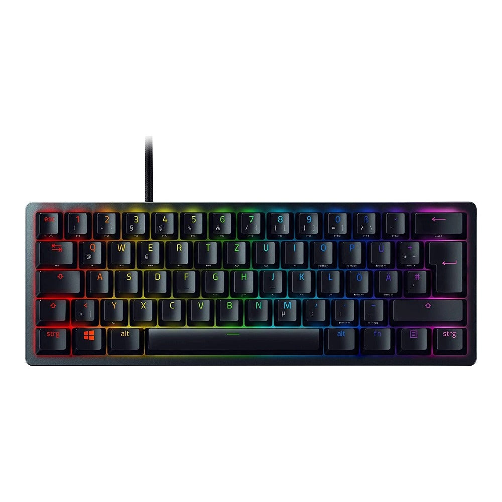 Razer Huntsman Mini - Kabelgebunden - USB - Optomechanischer Schlüsselschalter - QWERTZ - RGB - LED - Schwarz - Tastatur