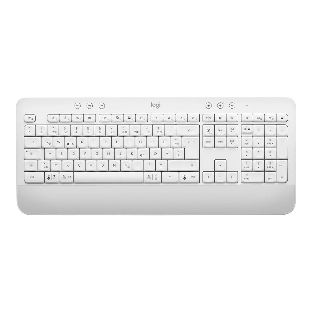 Logitech 920 - 010967 - Volle Größe (100%) - Kabellos - Bluetooth - Membran Key Switch - QWERTZ - Weiß - Tastatur