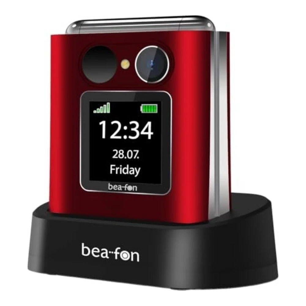 Bea - fon Fold 10 rot - silber Fold10_EU002R - 1.000 mAh - Mobiltelefon