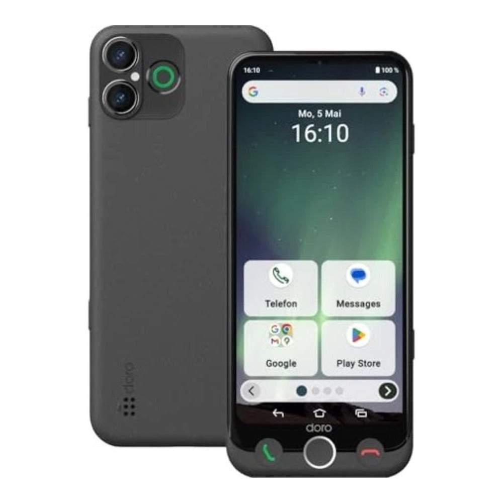 Doro Aurora A30 graphit+ Wireless Charging Station - 128 GB - Mobiltelefon