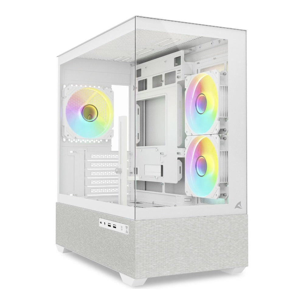 Sharkoon Gehäuse MK7 ARGB mATX 2xGlas weiß - Gehäuse