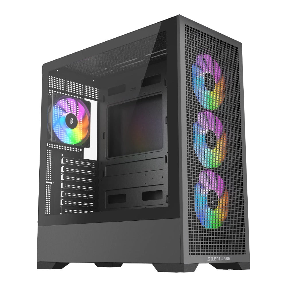 SILENTWARE Core 100 ARGB schwarz Tempered Glass - Midi/Minitower - ATX - Gehäuse