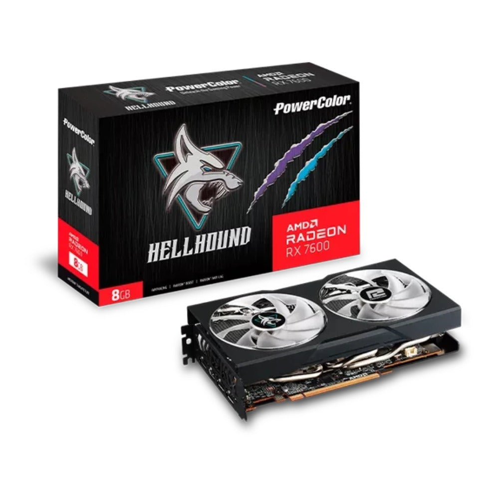 PowerColor Hellhound RX 7600 8G - L/OC - Radeon RX 7600 - 8 GB - GDDR6 - 128 Bit - 4096 x 2160 Pixel - PCI Express 4.0 - Grafikkarte
