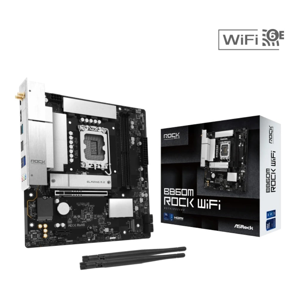 ASRock MB Intel 1851 B860M Rock WiFi 6 - Intel Sockel 1851 (Core Ultra 100&200) - Mainboard