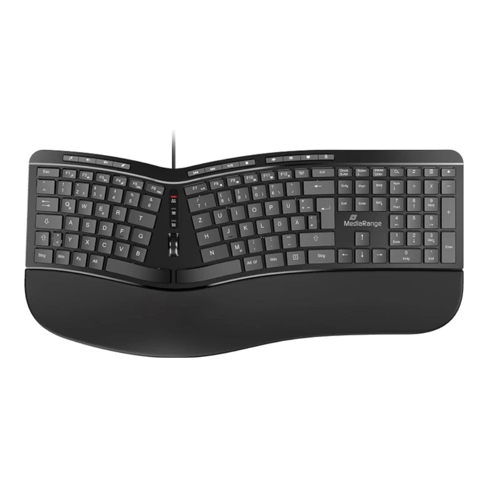 MEDIARANGE Tastatur ergonomisch kabelgebunden - 124 Tasten - Tastatur