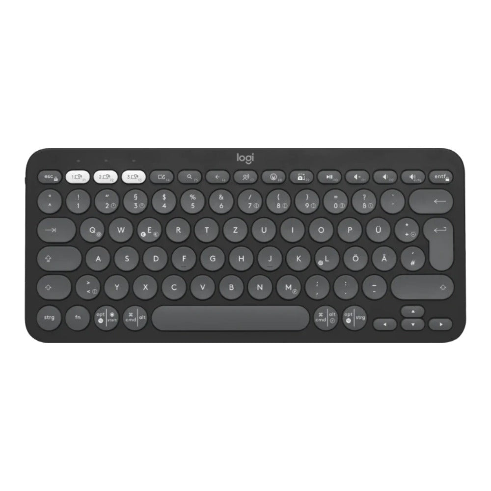 Logitech Pebble Keys 2 K380s - Mini - Kabellos - Bluetooth - Scherenschalter - QWERTZ - Graphit - Tastatur