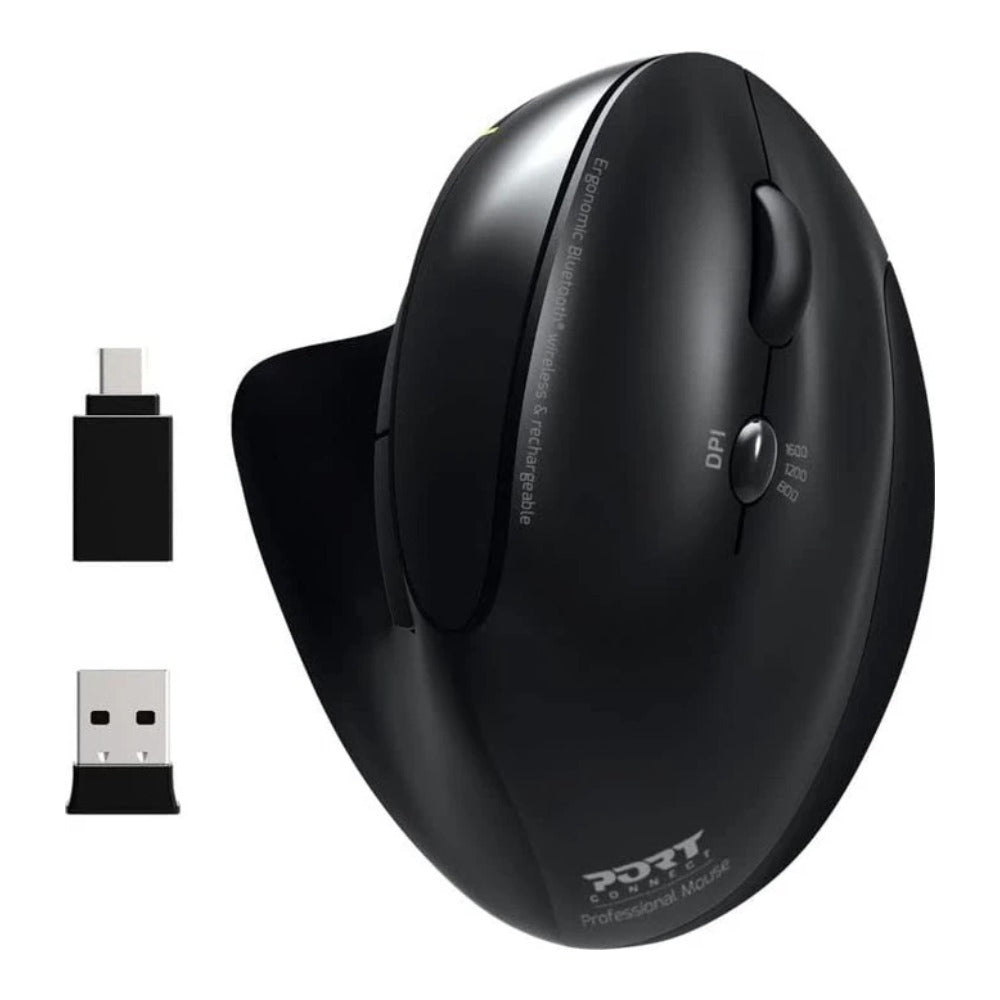 PORT Designs mouse Ergonomic rechargeable Bluetooth right handed - 1.600 dpi - Maus