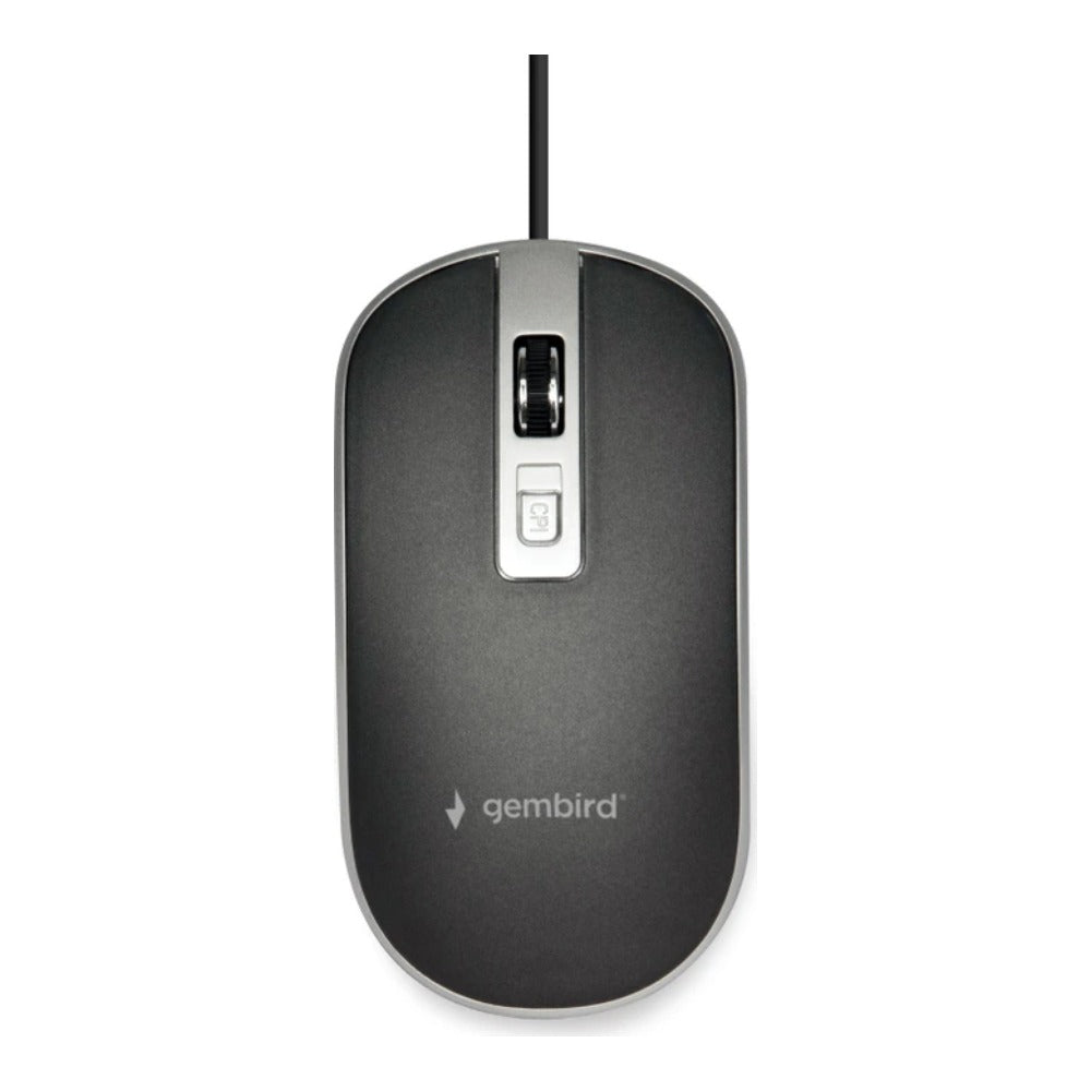 Gembird MUS - 4B - 06 - BS - Beidhändig - Optisch - USB Typ - A - 1200 DPI - Schwarz - Silber - Maus