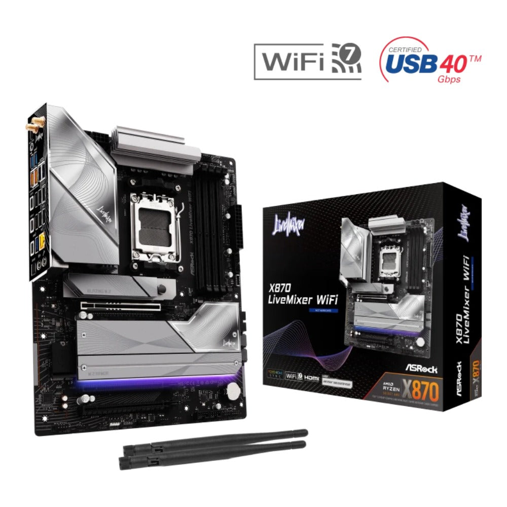 ASRock Mainboard X870 LiveMixer WiFi - AMD Sockel AM5 (Ryzen Zen4) - Mainboard