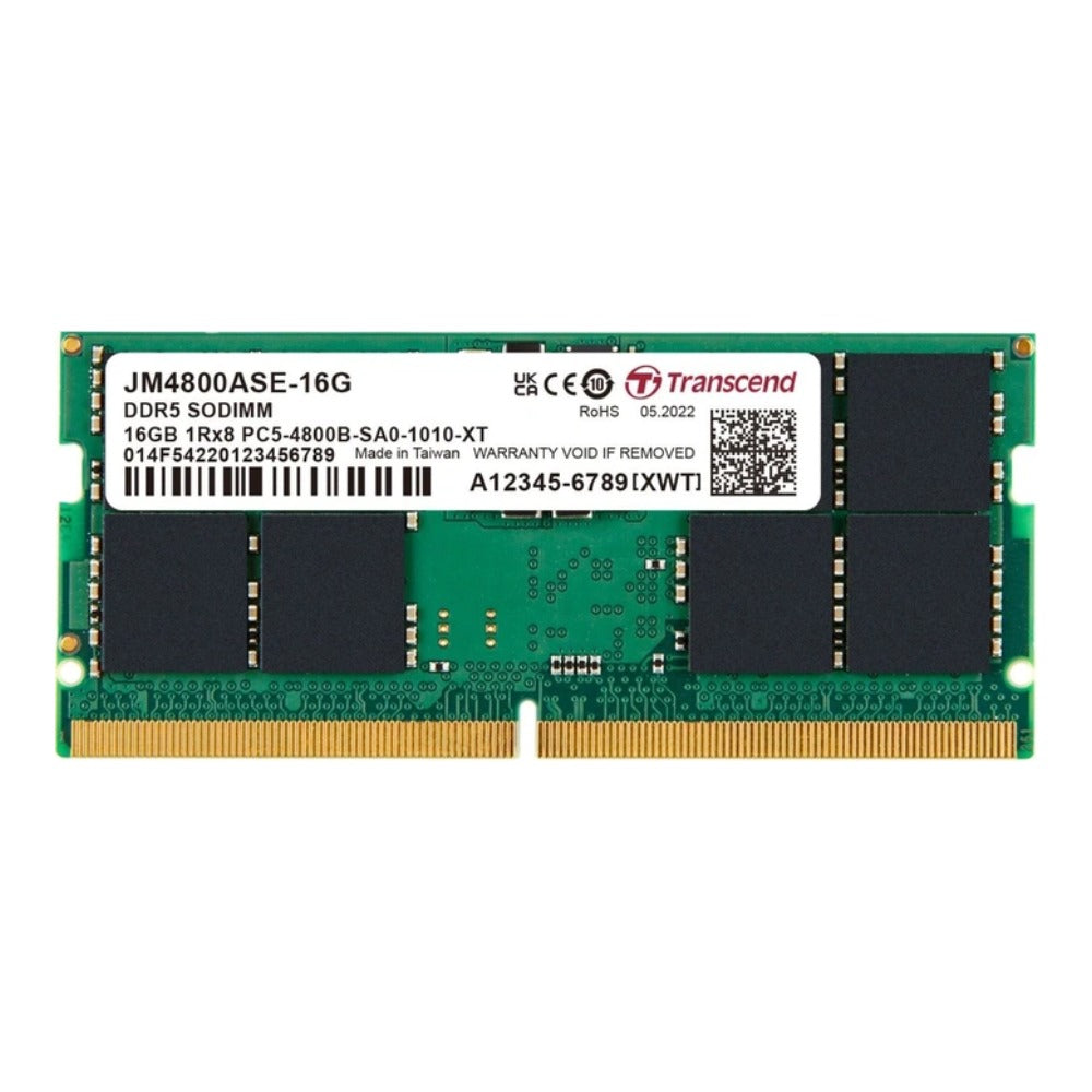 Transcend JetRam JM4800ASE - 16G - 16 GB - 1 x 16 GB - DDR5 - 4800 MHz - 262 - pin SO - DIMM - Arbeitsspeicher
