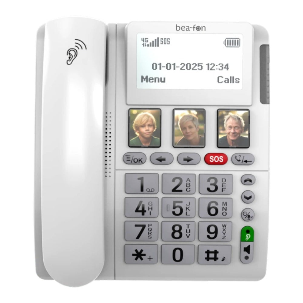 Bea - fon ML10 LTE Tischtelefon weiß inkl SOS Armband - 5,59 cm - Mobiltelefon