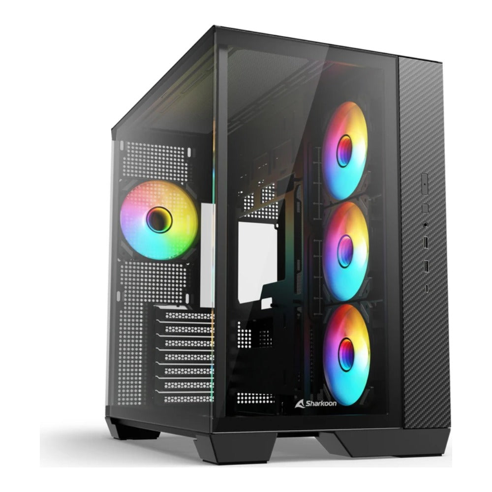 Sharkoon Steel Shark schwarz Tempered Glass x 2 - Gehäuse