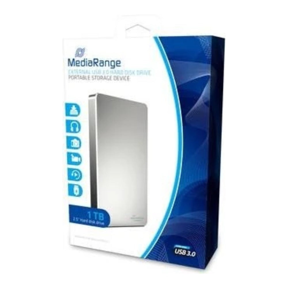 MEDIARANGE USB 3.0 HDD 1TB - 1 TB - 2.5" - 3.2 Gen 1 (3.1 Gen 1) - 5400 RPM - Silber - Festplatte