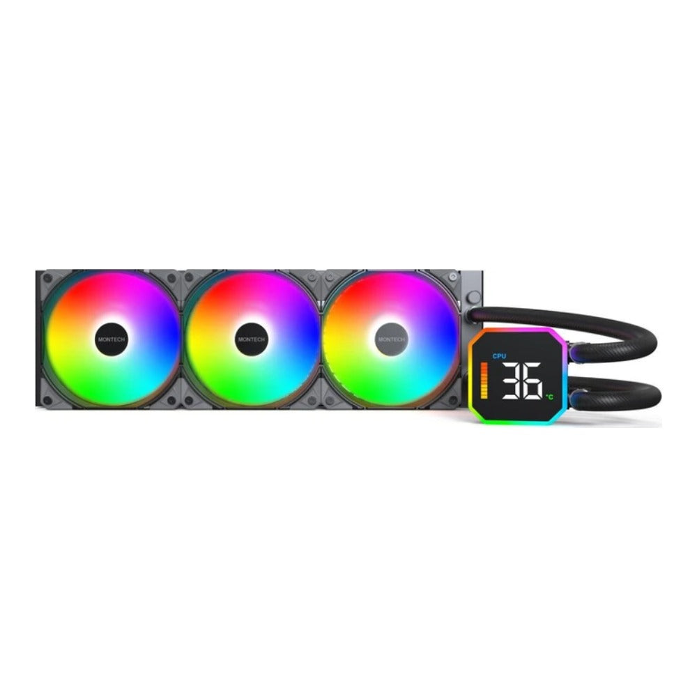 MONTECH HyperFlow Digital 360 schwarz - 36,25 dB - AMD Sockel AM3 (Ph. II/Ath. II) - Kühler