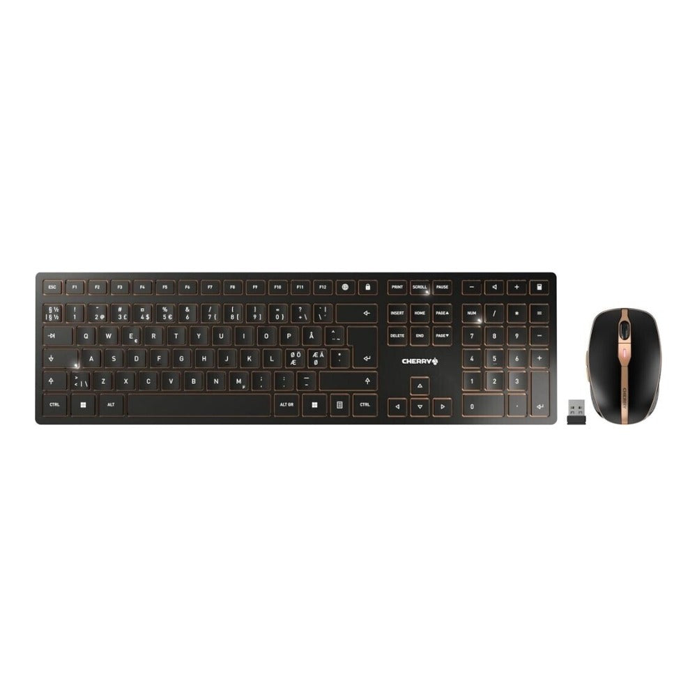 Cherry DW 9100 SLIM - Kabellos - RF Wireless + Bluetooth - Schwarz - Maus enthalten - Tastatur