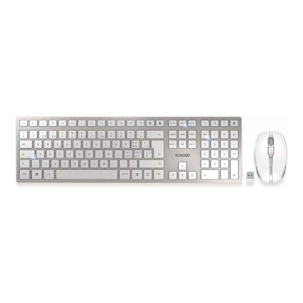 Cherry DW 9100 SLIM - Kabellos - RF Wireless + Bluetooth - QWERTZ - Silber - Maus enthalten - Tastatur