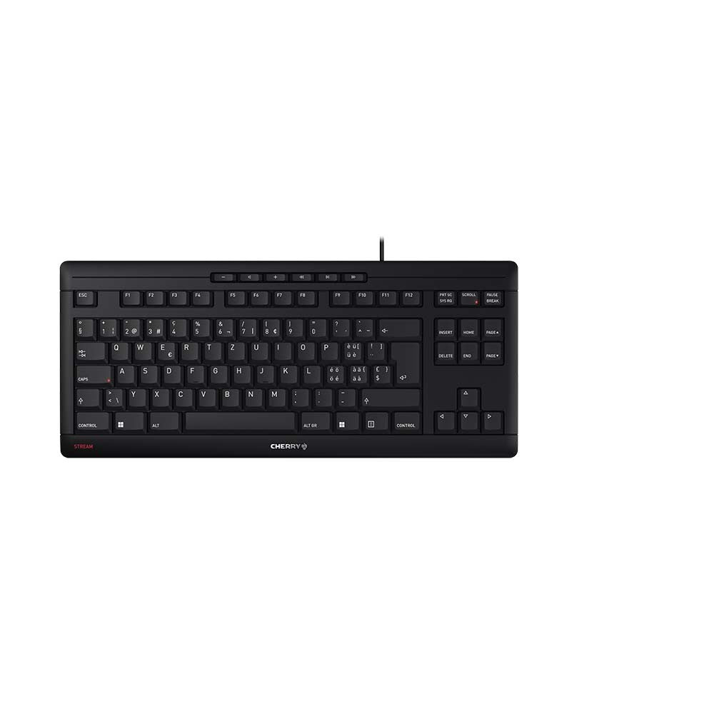 Cherry STREAM KEYBOARD TKL - Kabelgebunden - USB - Scherenschalter - QWERTZ - Schwarz - Tastatur