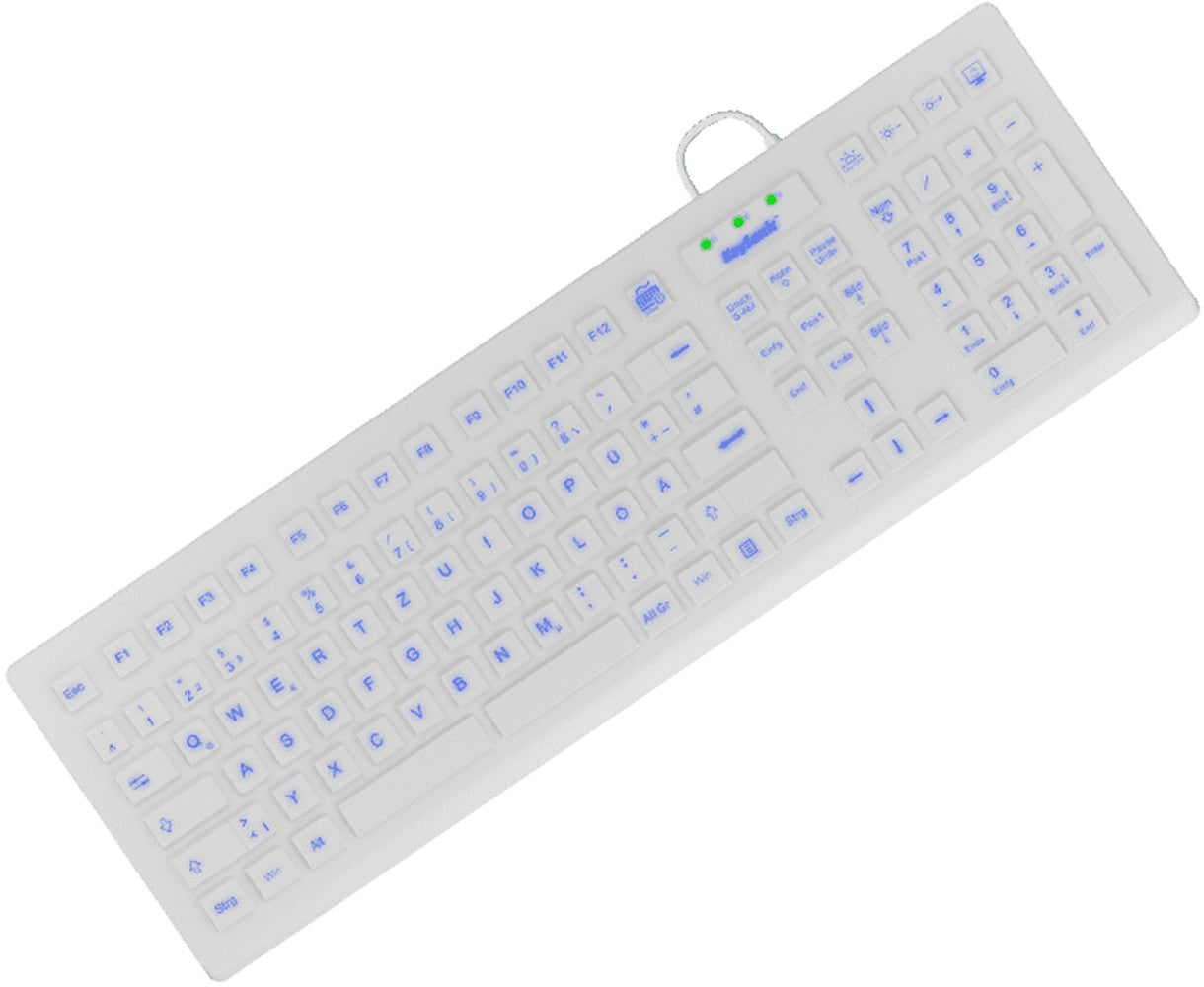 KeySonic KSK - 8031INEL - Volle Größe (100%) - USB - QWERTZ - LED - Weiß - Tastatur