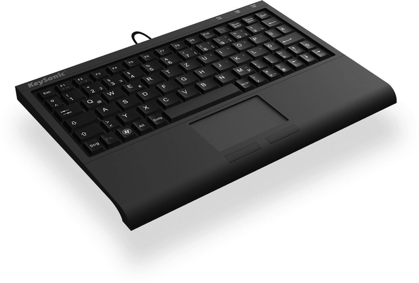 KeySonic ACK - 3410 IT Super - Mini Keyboard - Smart - Touchpad - USB - schwarz - Kabelgebunden - Tastatur
