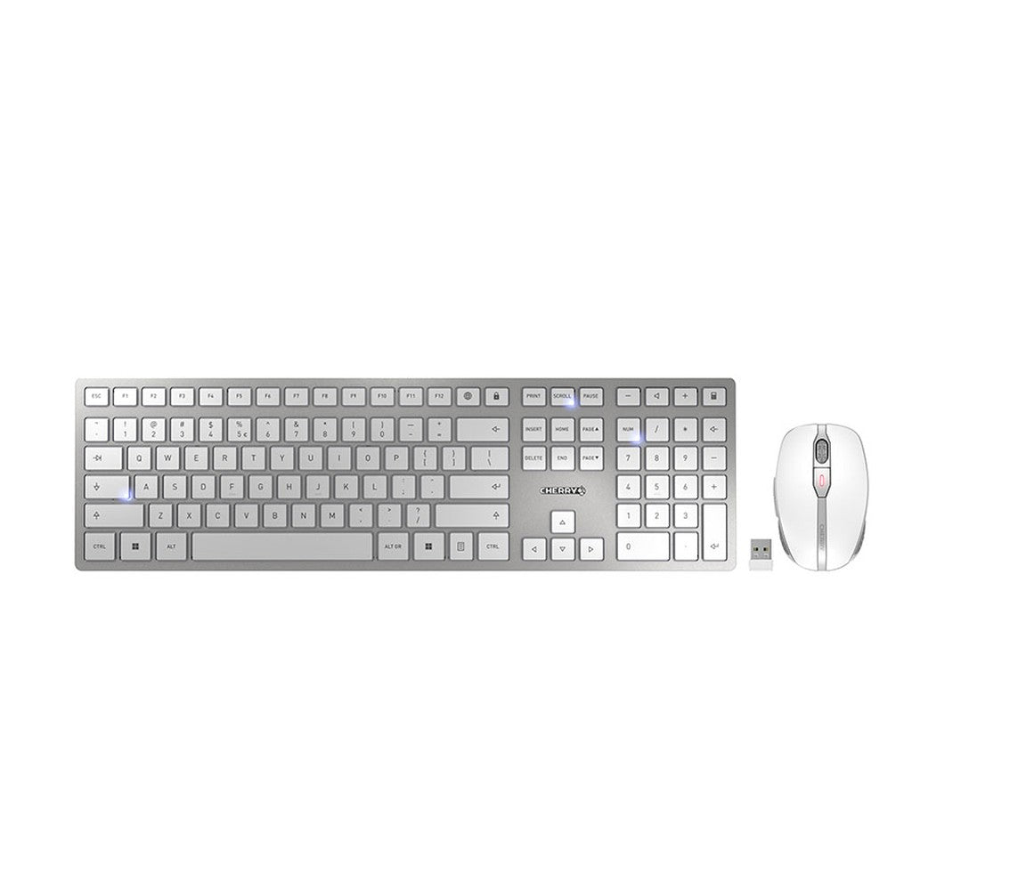 Cherry DW 9100 SLIM - Kabellos - RF Wireless + Bluetooth - QWERTY - Silber - Maus enthalten - Tastatur