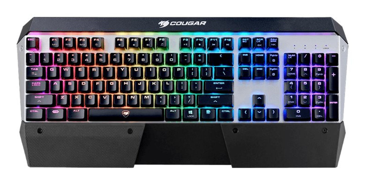Cougar Gaming Attack X3 RGB - Full - size (100%) - USB - Mechanischer Switch - QWERTZ - RGB - LED - Schwarz - Silber - Tastatur