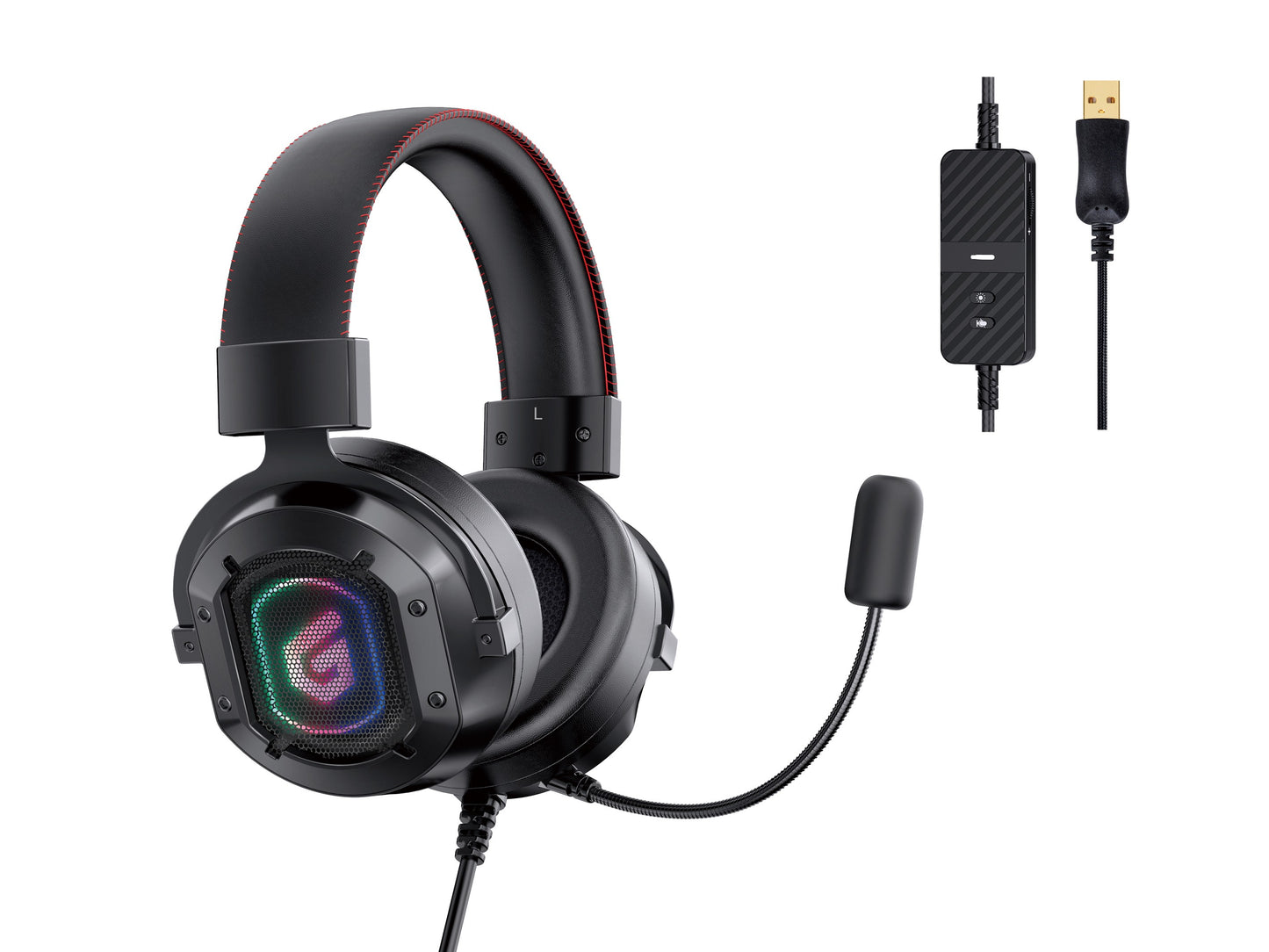Conceptronic ATHAN 7.1 - Kanal Surround Sound Gaming USB - Kabelgebunden - Gaming - 20 - 20000 Hz - 477 g - Kopfhörer - Schwarz - Headset