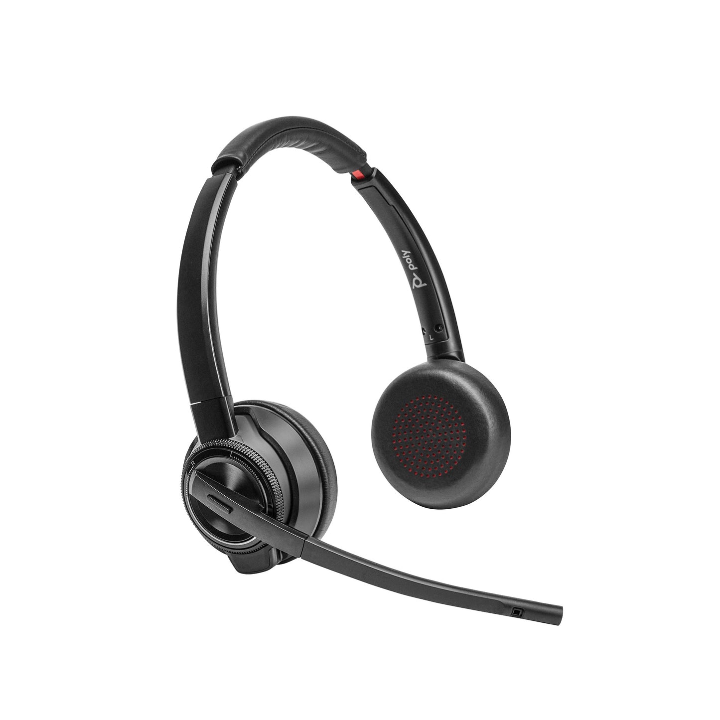 Poly HP Poly Savi 8420 Office DECT 1880 - 1900 MHz Stereo - für Microsoft Teams zertifiziert - Kabellos - Büro/Callcenter - 160 g - Kopfhörer - Schwarz - Headset