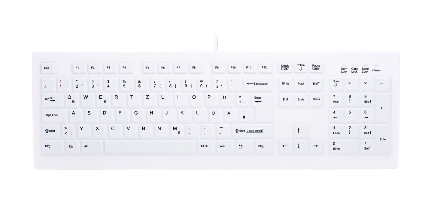 Active Key AK - C8100F - Volle Größe (100%) - Kabelgebunden - USB - Weiß - Tastatur