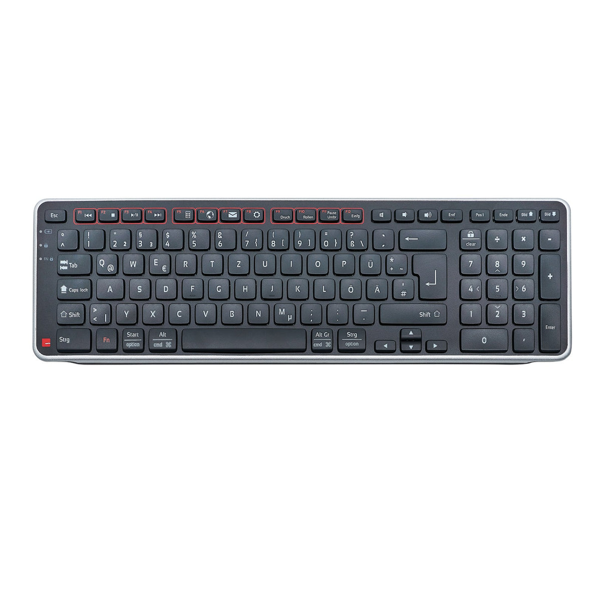 Contour Design Balance Keyboard Wireless - DE Layout - Volle Größe (100%) - Kabellos - RF kabellos + USB - Scherenschalter - QWERTZ - Schwarz - Tastatur