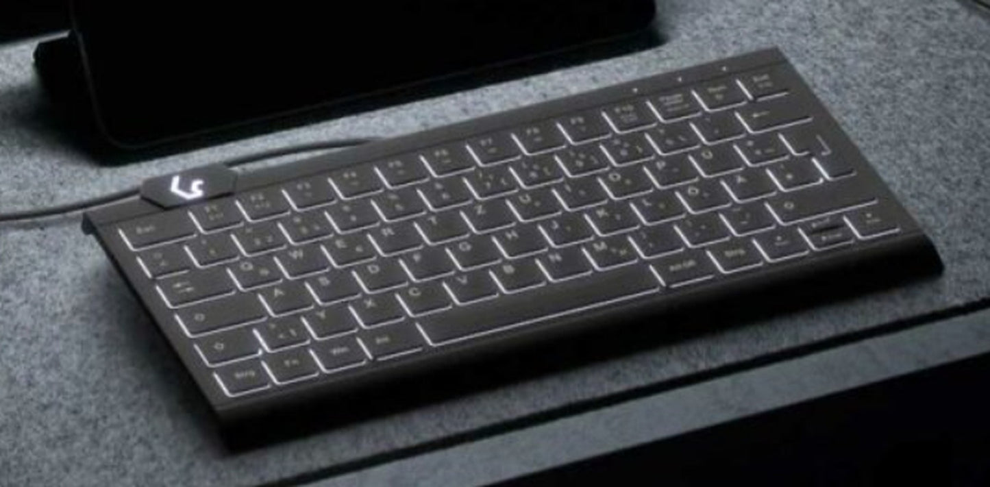 KeySonic KSK - 5010ELC (DE) Mini Tastatur - Hintergrundbeleuchtung - integrierter Nummernblock - Combo - schwarz - Kabelgebunden - USB - Membran Key Switch - QWERTZ - LED - Schwarz - Tastatur